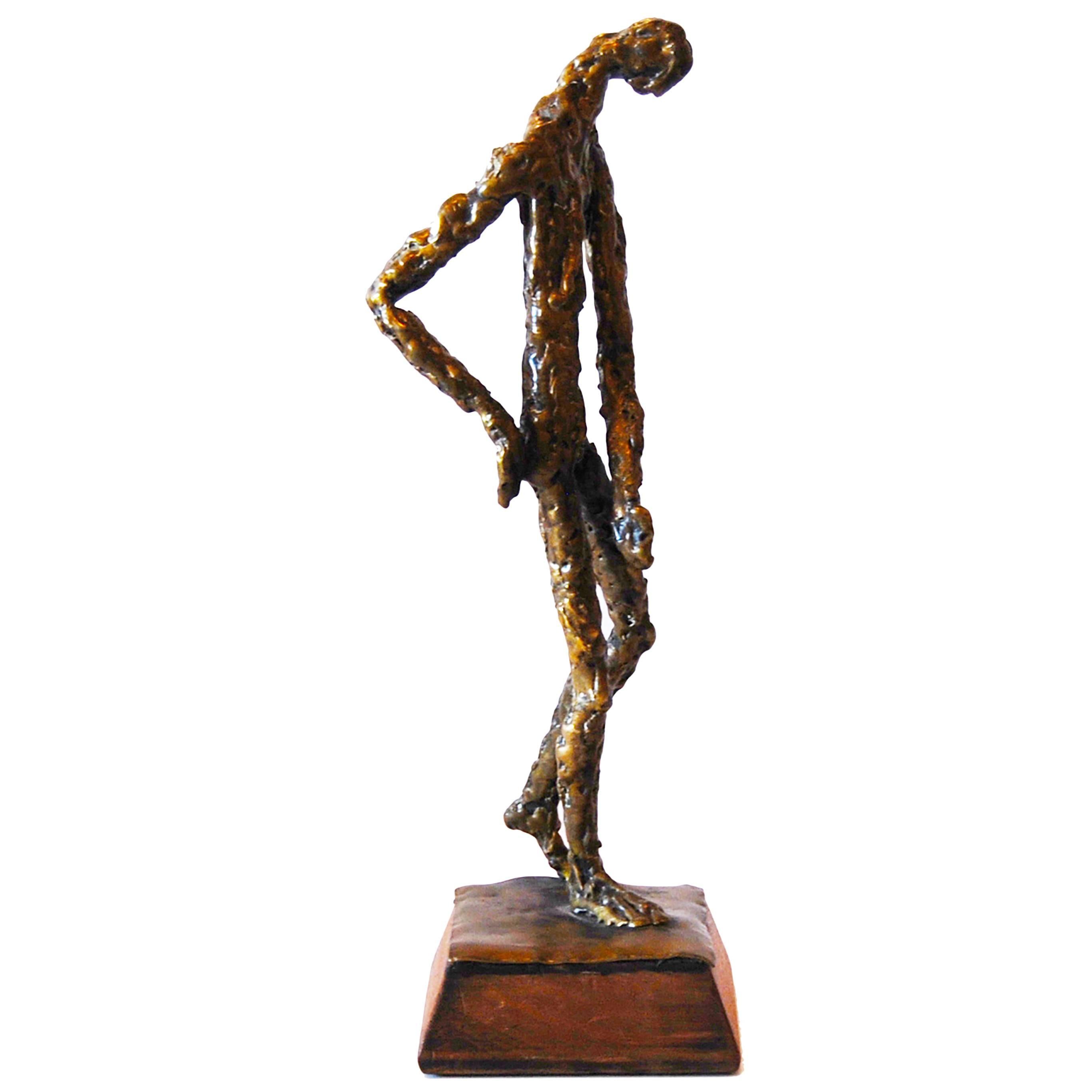 Brutalist Standing Man Sculpture For Sale