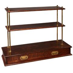 Oak Campaign Shelves with Drawer 
