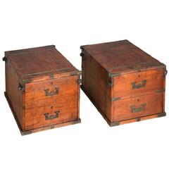 Pair of Low Campaign Chests 