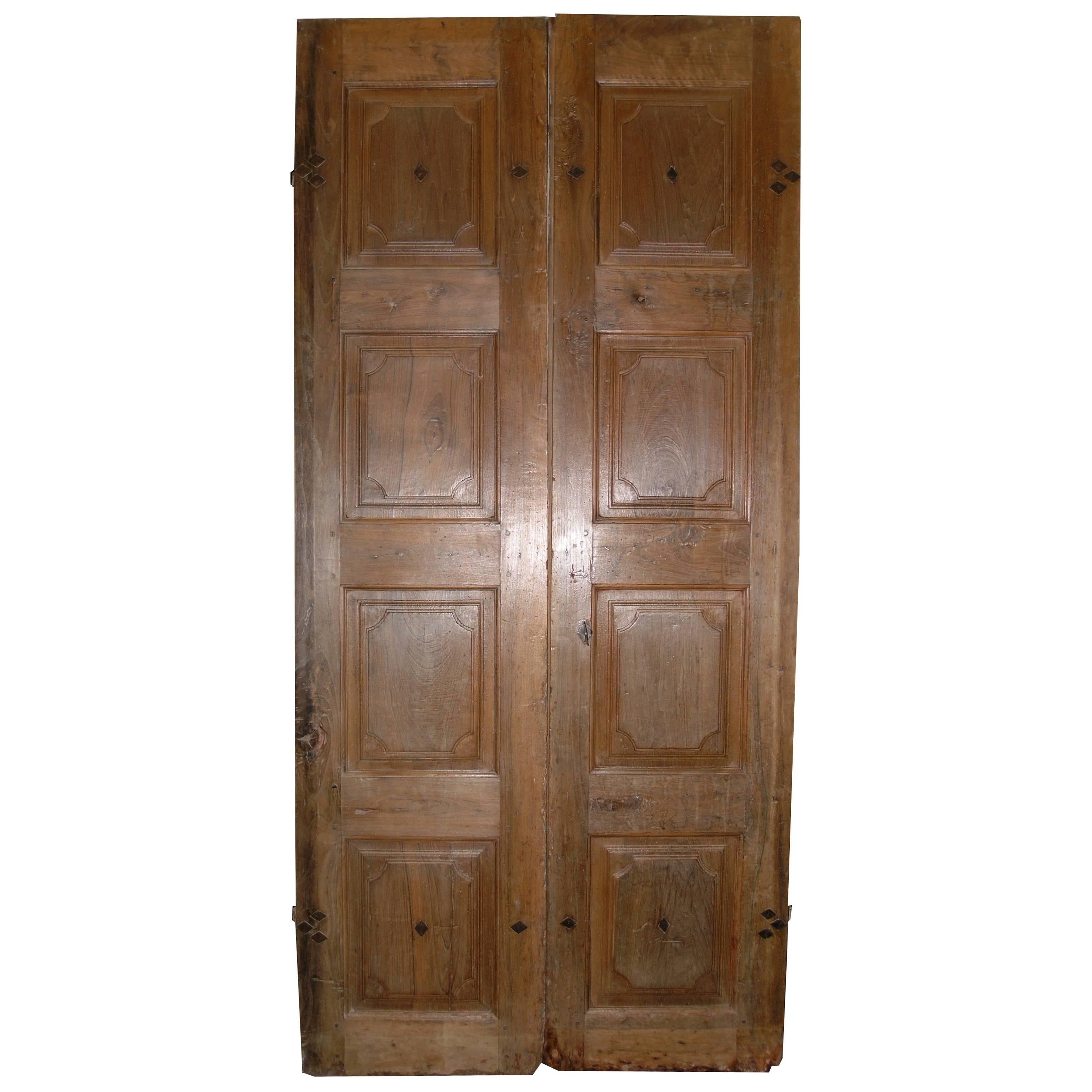 Antique Walnut Double Entry Door