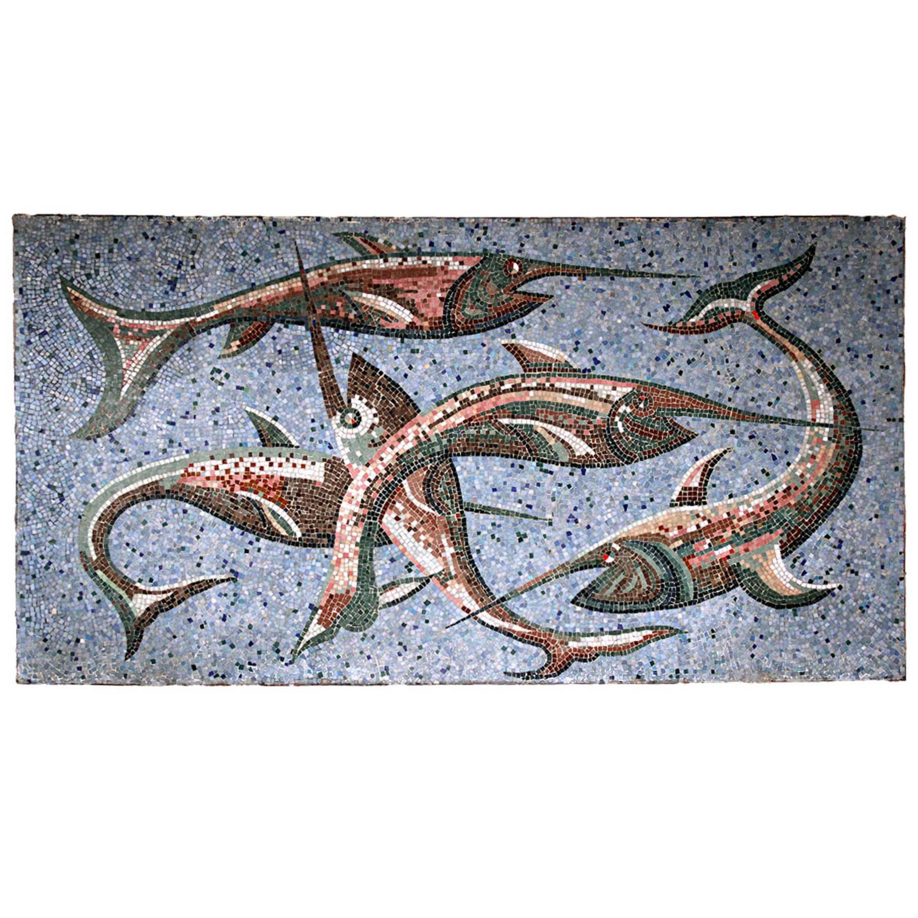 Swordfish's Ballet, Glass Mosaic Panel