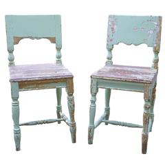 Antique Pair of Swedish 18th Century Painted Gustavian Chairs