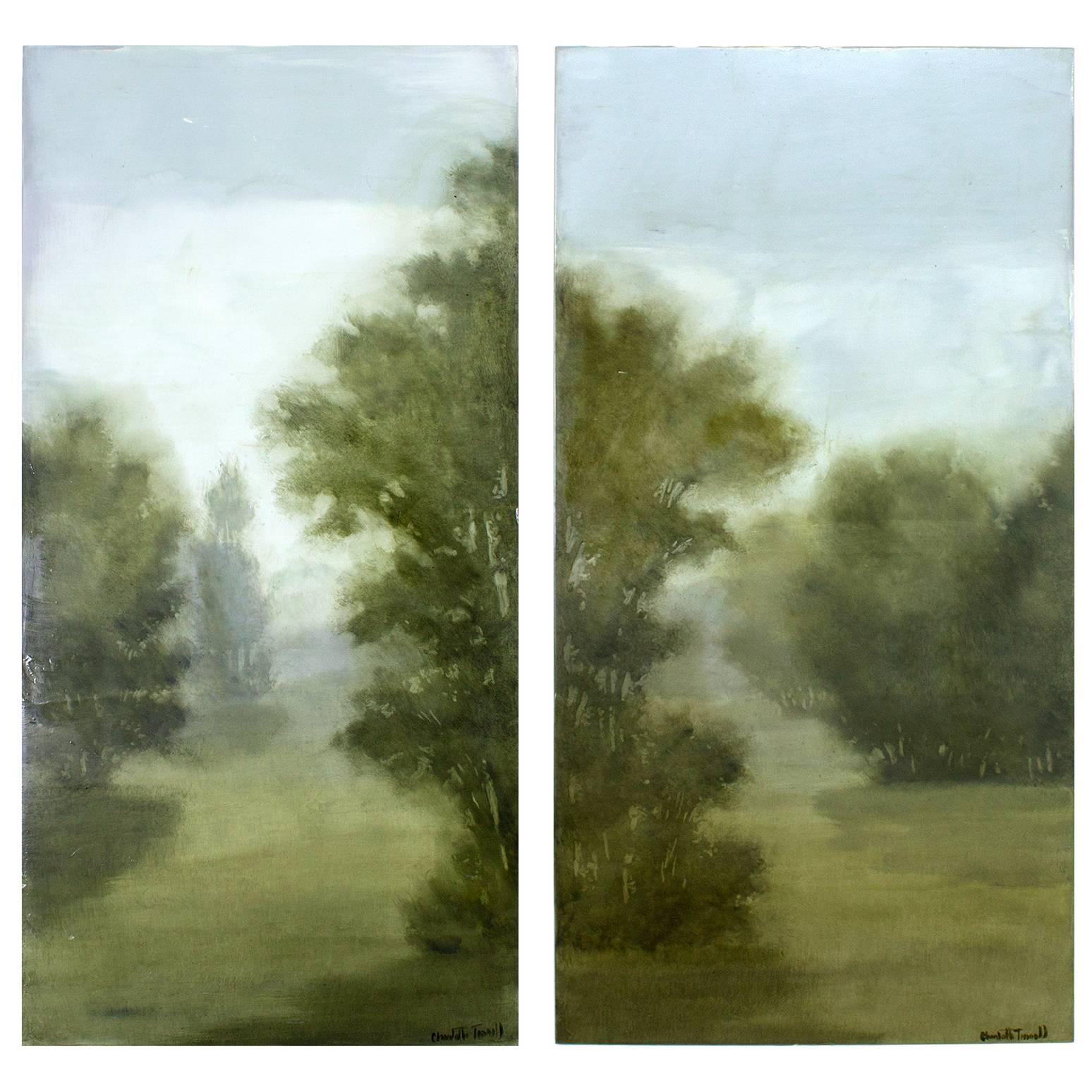 Pair of Landscapes by American Artist, Charlotte Terrell