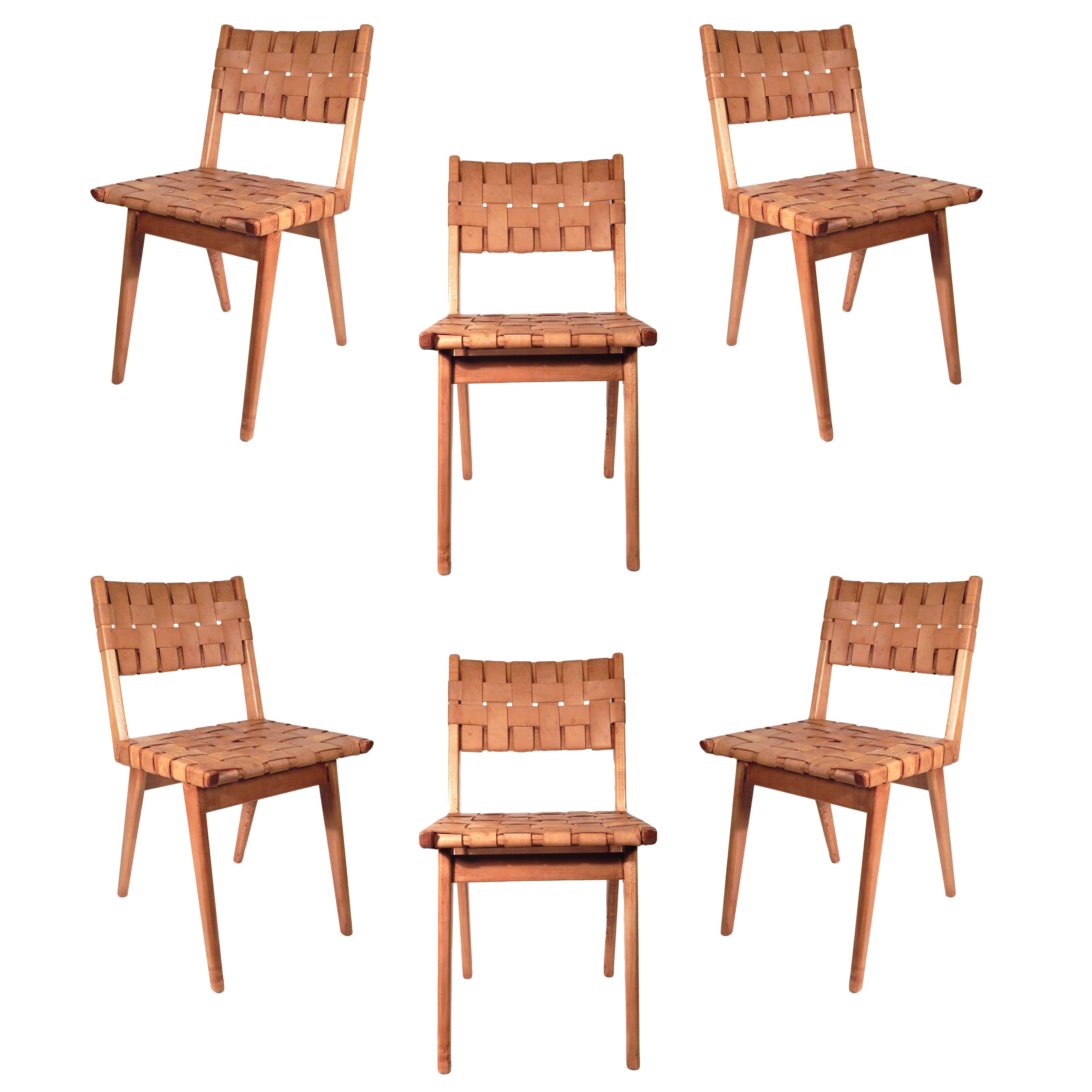 Set of Six Original Mel Smilow Woven Leather Chairs