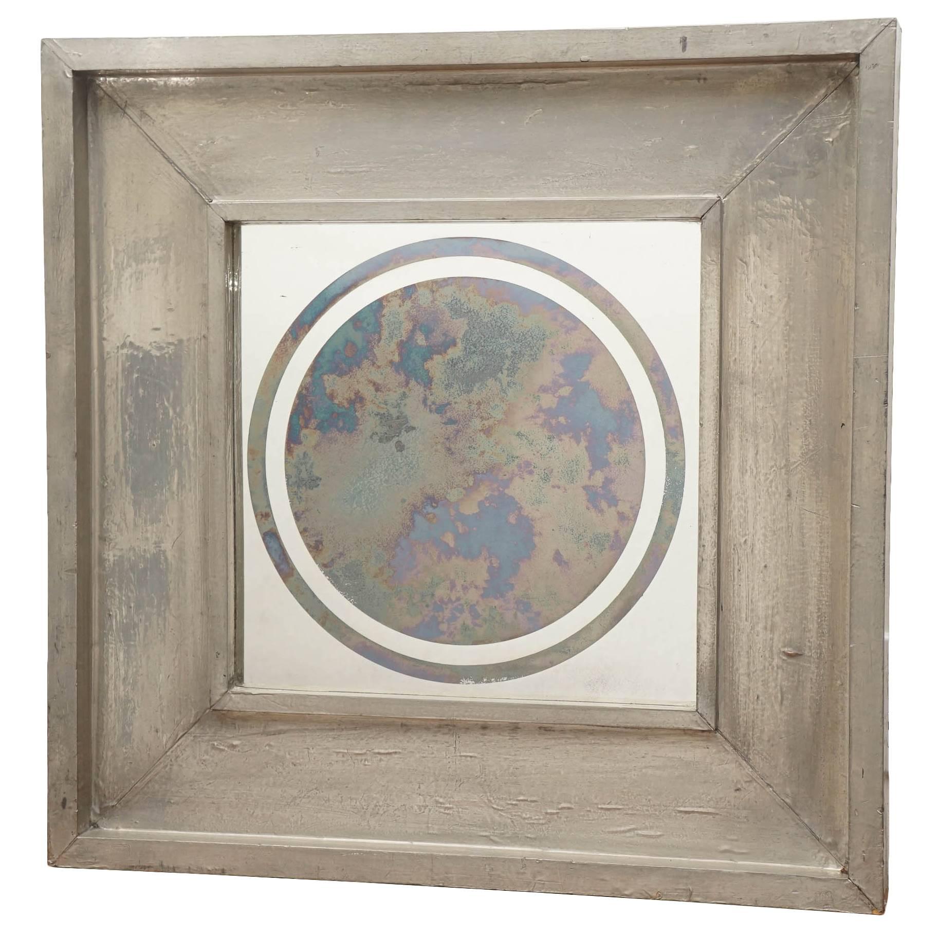 Lead Covered Wood Smoke Mirror For Sale