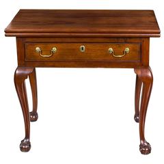 Walnut Chippendale Card table with Full Drawer and Claw and Ball Feet, Philadelp