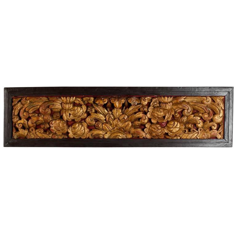 Carved and Gilded Chinese Wood Panel at 1stDibs
