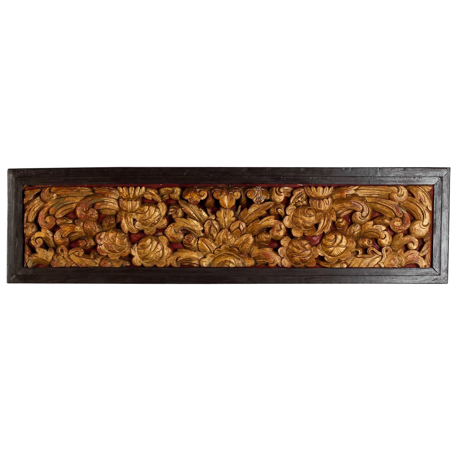 Carved and Gilded Chinese Wood Panel