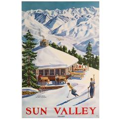 Sun Valley Idaho Original Ski Poster 1940s, Rare and Important