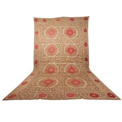 Vintage Uzbek Suzani or Embroidery, Central Asia, circa 1920s