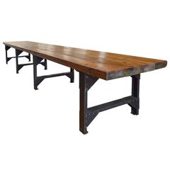 Massive American Pine and Iron Table 7