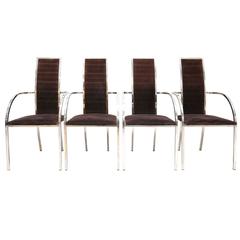 SET of 4 CHROME DINING CHAIRS