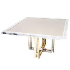 BRASS & CHROME SQUARE DINING Table