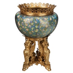 Ormolu and Cloisonné Enamel Jardinière Attributed to F. Barbedienne