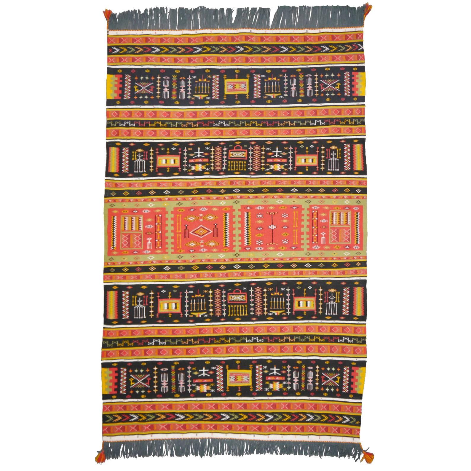 Vintage North African Berber Kilim Rug