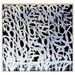 JonOne's Original Silk and Wool Street Art Rug "Snow Square"