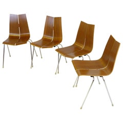 Stacking Chairs Designed by Hans Bellmann, Horgen-Glarus Seat Stool, 1952