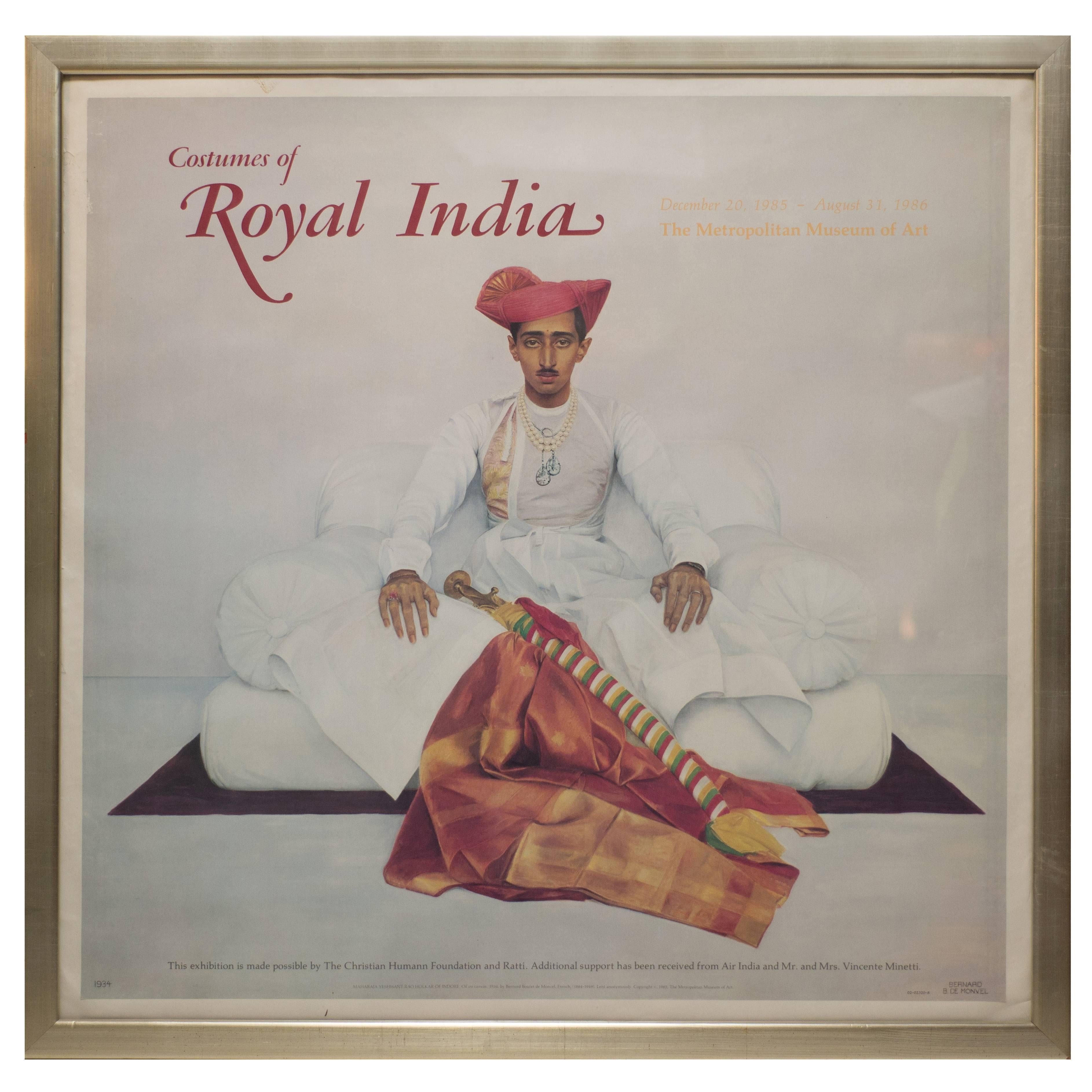 Costumes of Royal India Poster, 1985, Maharajah of Indore by Boutet de Monvel