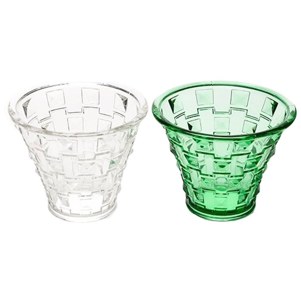 Danish Modern Pair of Decorative Glass Vases