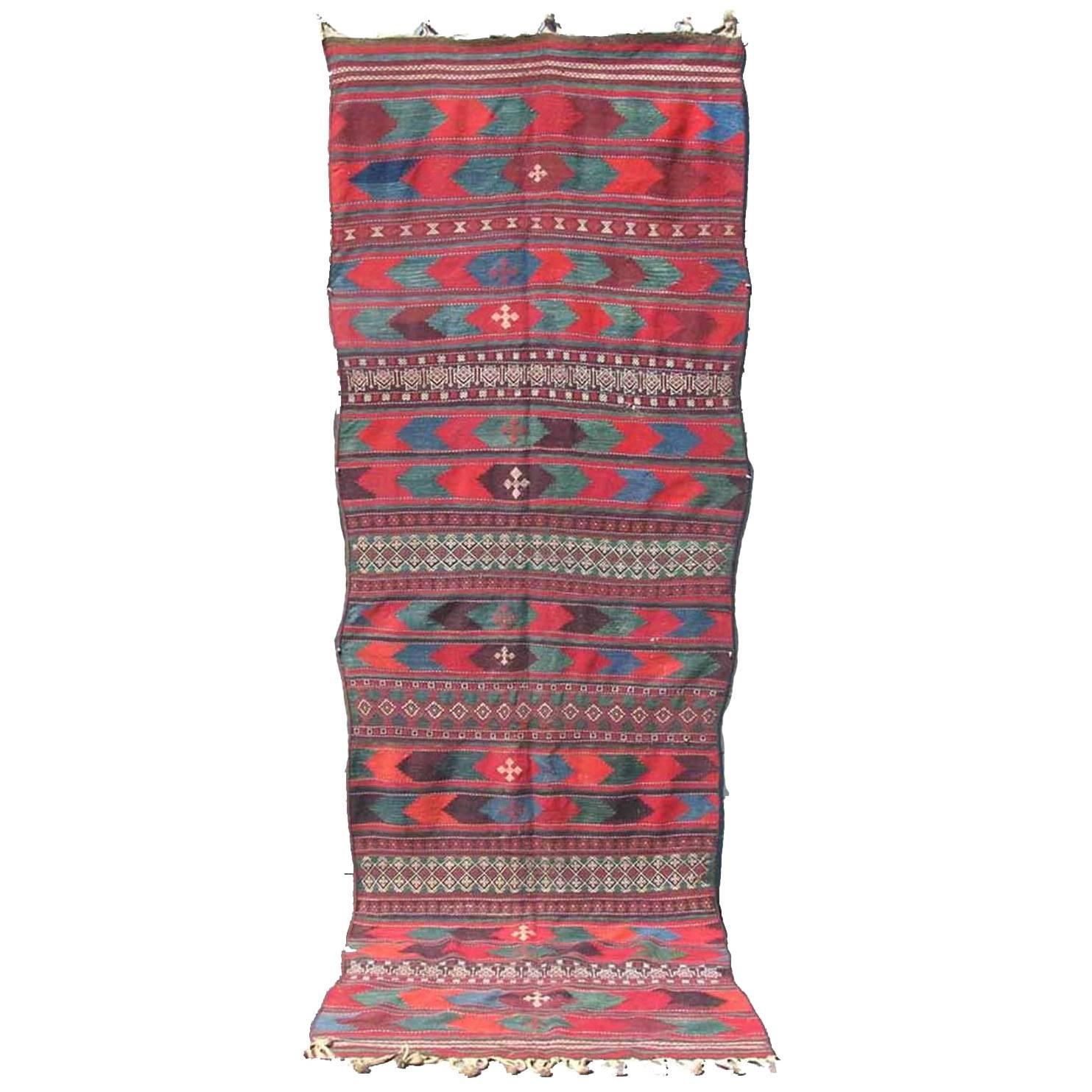Antique Baluch Kilim, Flat-Weave, South East Persia, 19th Century For Sale