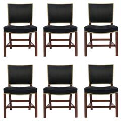 A set of six Kaare Klint Red chairs with horsehairs