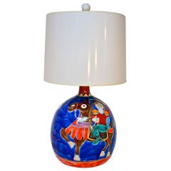 Retro Desimone Equine Pottery Lamp