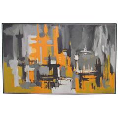 Mid-Century Abstract Painting by Eugene Kloszewski, Dated 1969