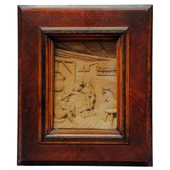 Fine Carved Wood Diorama After Defregger by Steiner