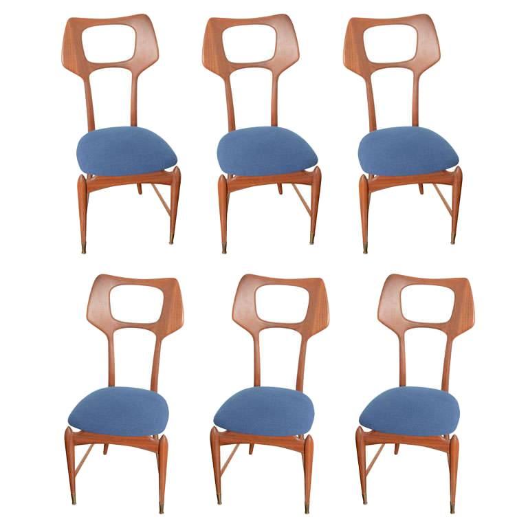 Set of Six Italian  Dining Chairs 