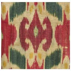 Antique Uzbek Ikat Panel, Central Asia, 19th Century