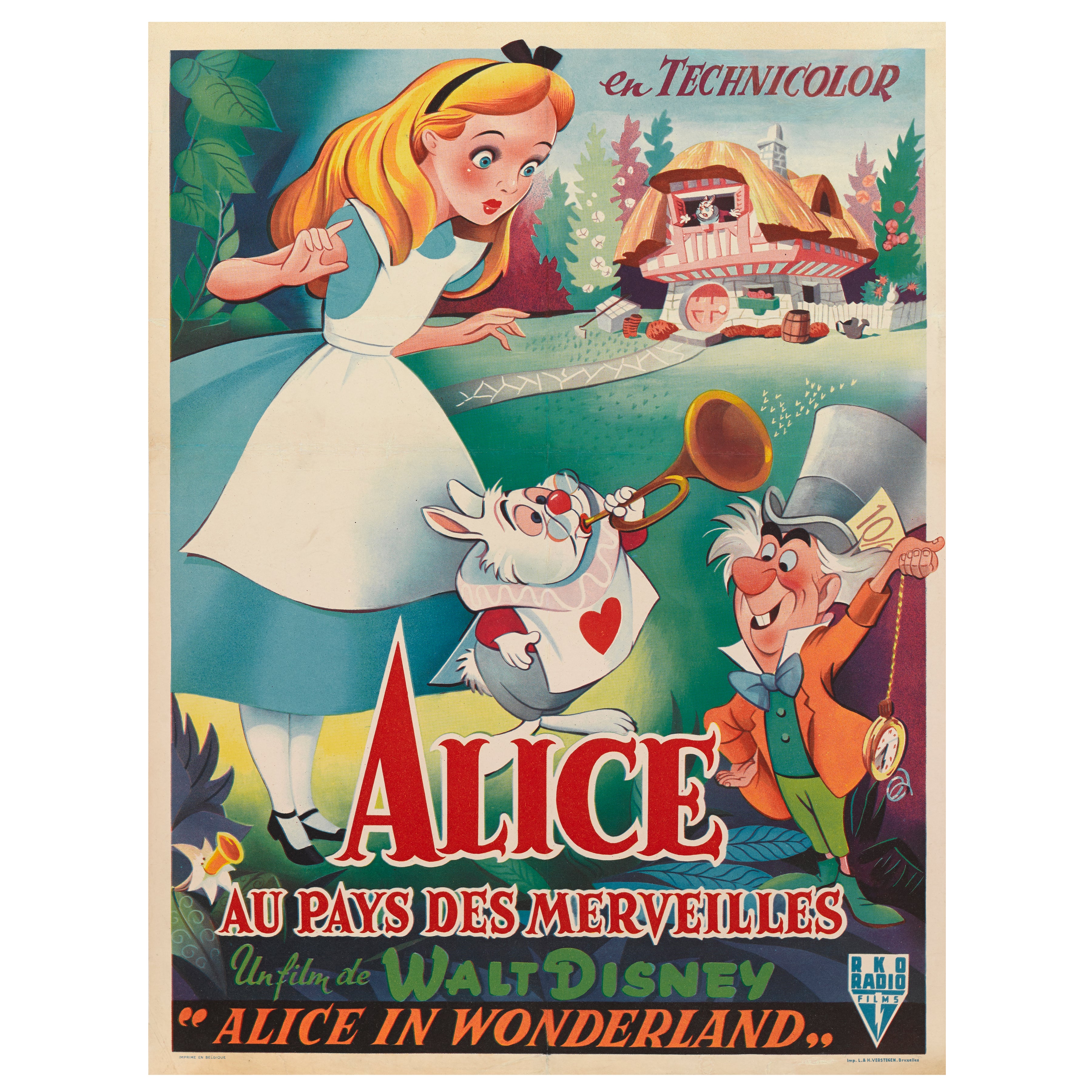 Alice In Wonderland Alice Au Pays Des Merveilles Film Moster At 1stdibs