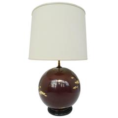 Lacquered Globe Lamp in the Manner of Karl Springer