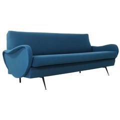 Mid-Century Extendable Daybed Metal Frame & Brass Legs, Zanuso Style Italy 1960s