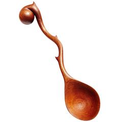 Large Serving Spoon in Exquisitely Carved Mahogany 9