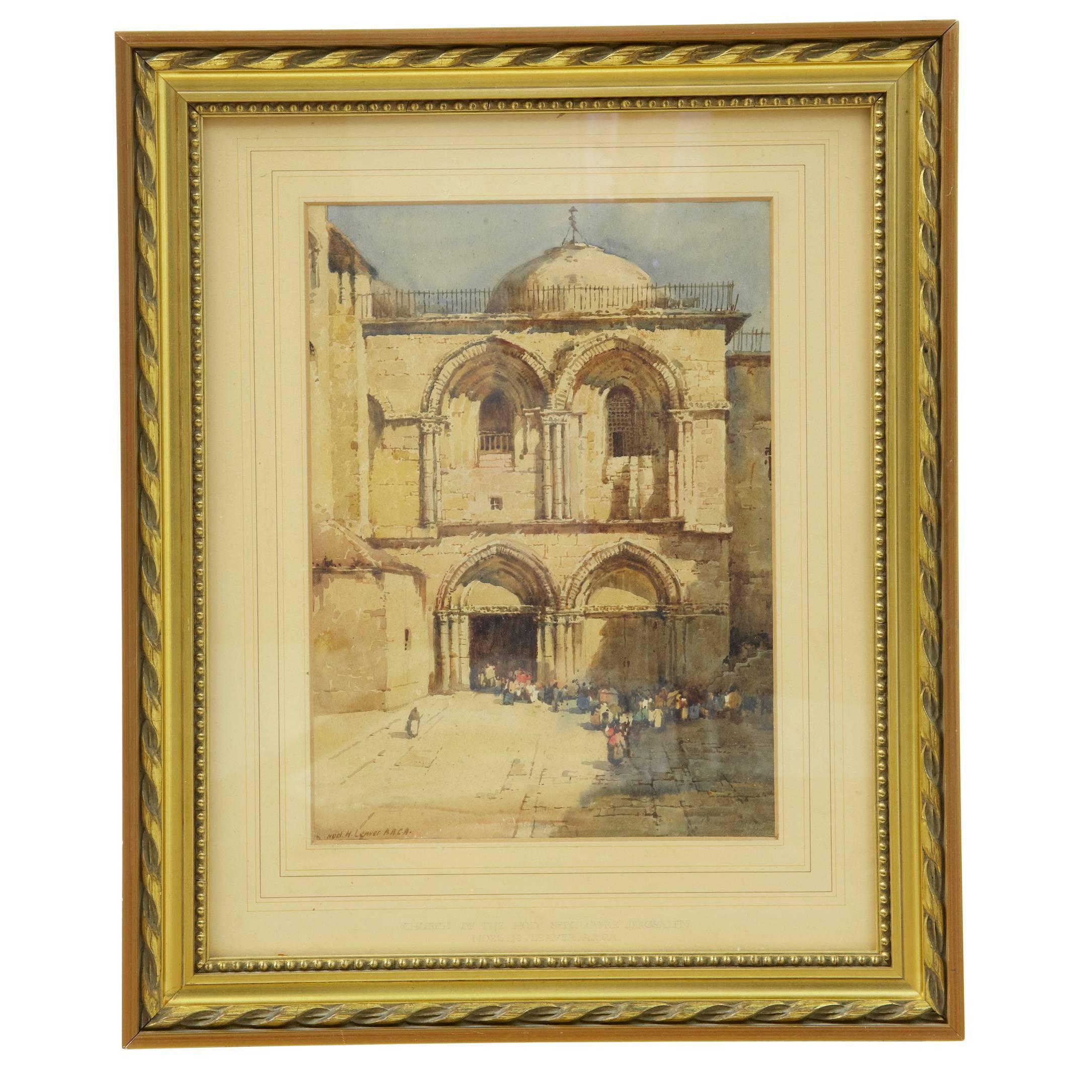 20th Century Watercolour of Jerusalem by Noel Harry Leaver