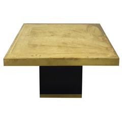 Etched Brass Top Square Side Table with Chinese Border Design 5