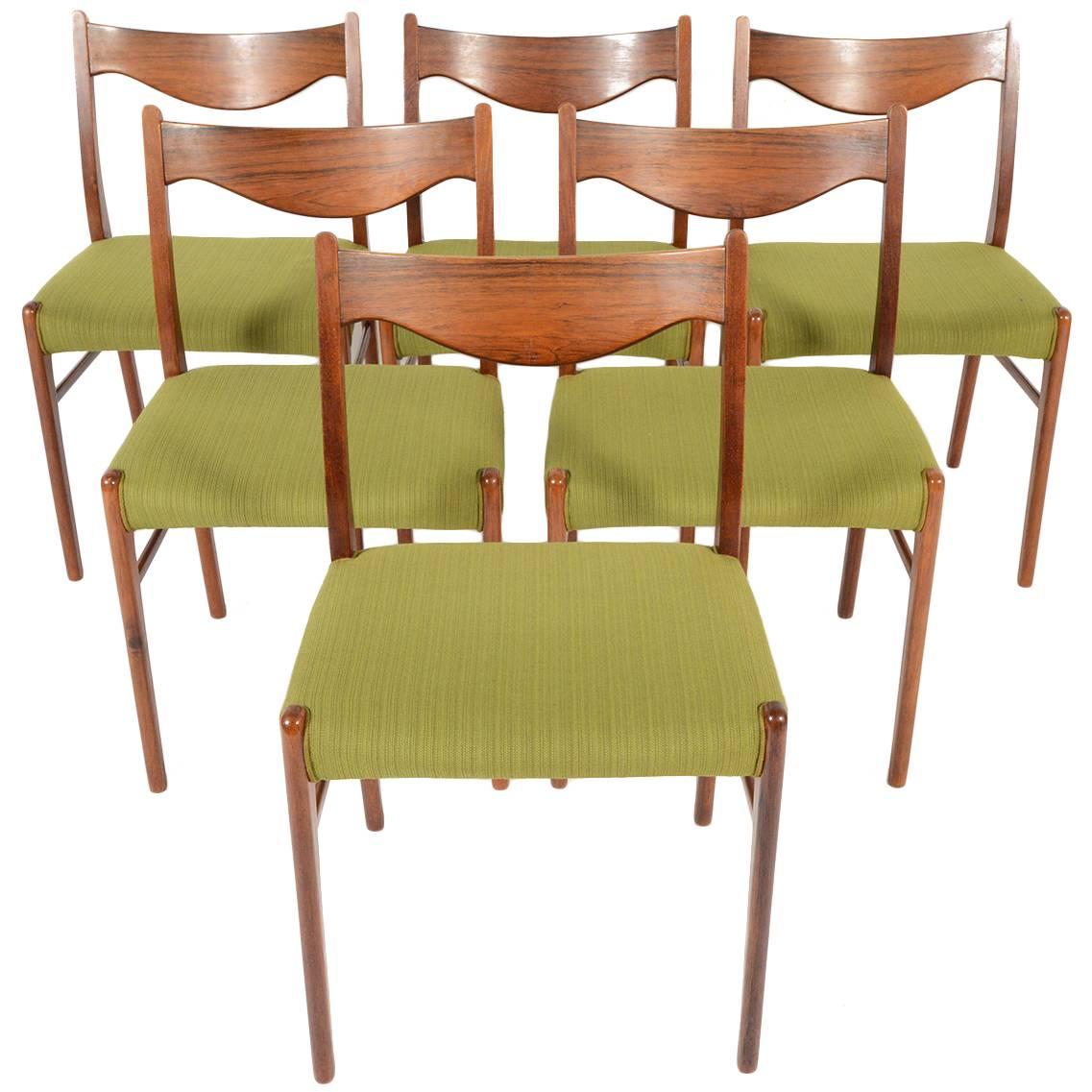 Set of Six Arne Wahl Iverson Rosewood Dining Chairs 