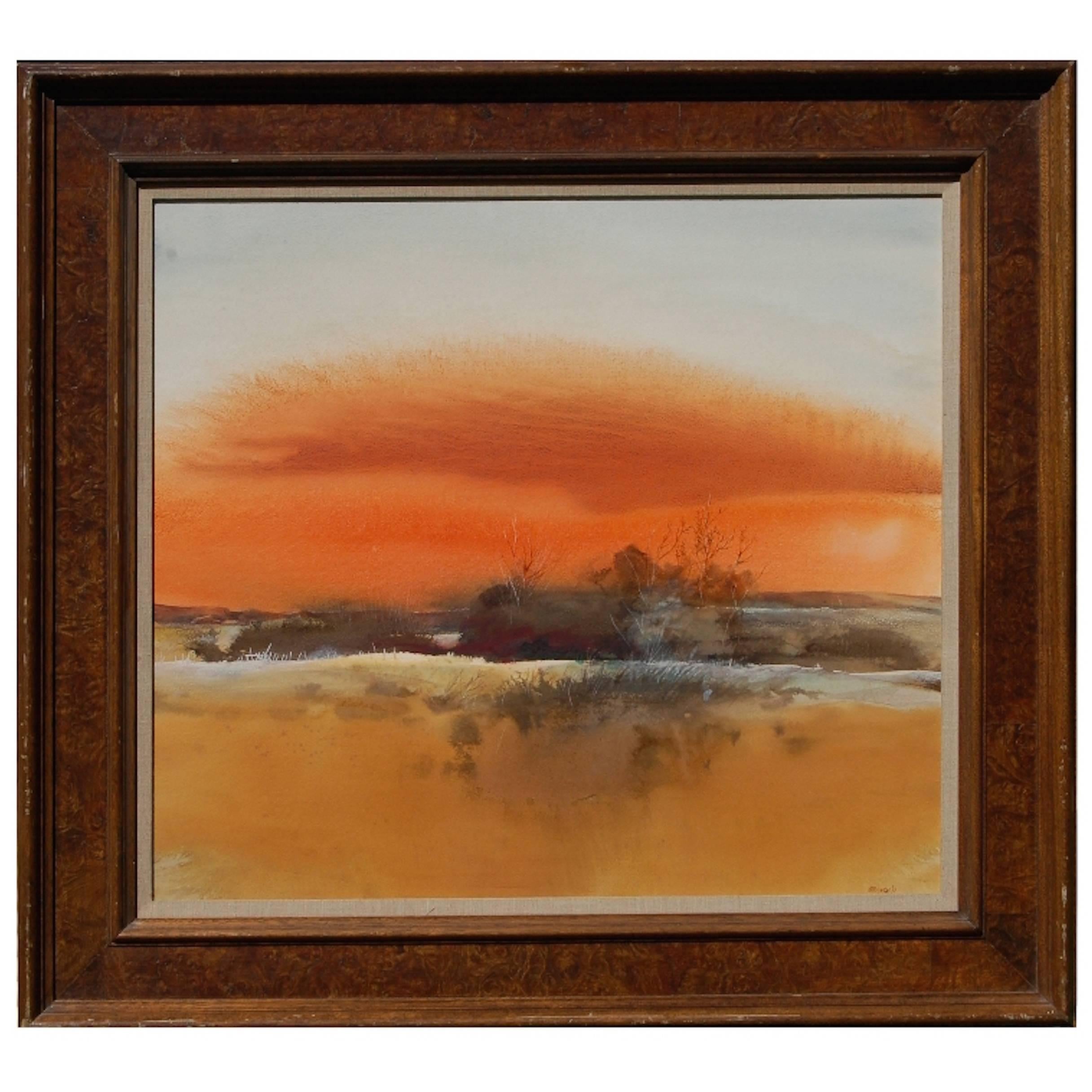 "Cielo arancione", dipinto da Tom Perkinson in vendita