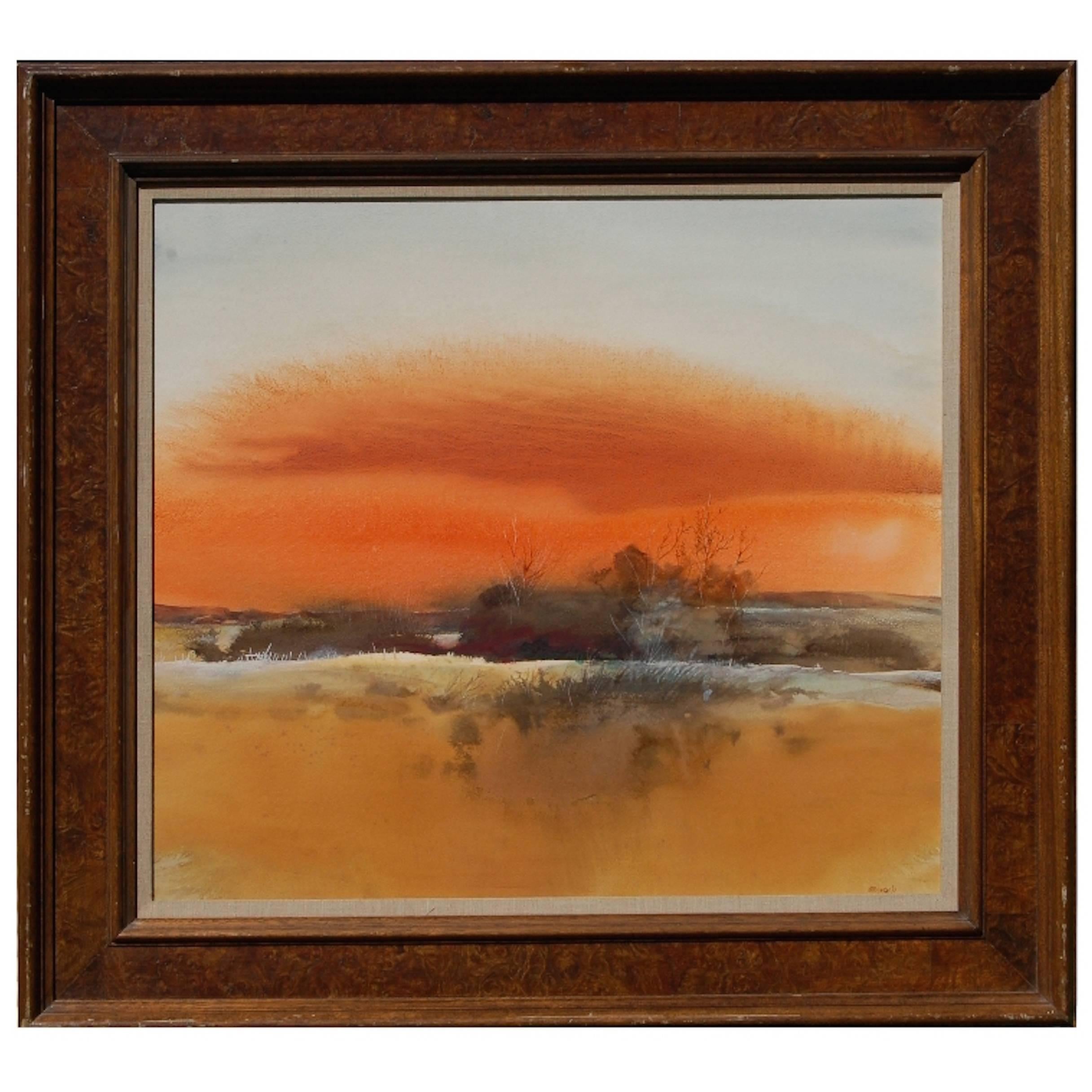 Peinture « Orange Sky » de Tom Perkinson en vente