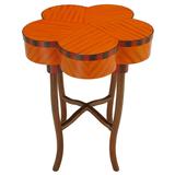 Table d'appoint Pentafoil avec motif de marqueterie de bois peint à la main