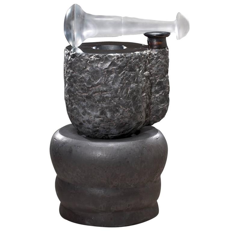 Richard Hirsch Black Mortar and Glass Pestle, circa 2006 - 2010 For Sale