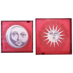 Vintage Pair of Decorative Altuglas Fornasetti Decorative Elements, 1970s