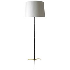 Jacques Adnet Standing Lamp in Leather 
