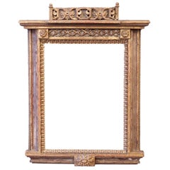 Antique Spectacular 18th Century Venetian Mirror Carved and Polychrome Giltwood
