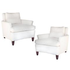 Vintage Pair of Small Scale Club Chairs