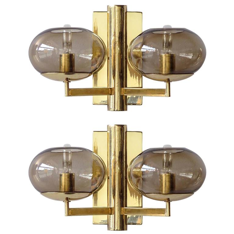 Pair of Double Arm Wall Lights by Gaetano Sciolari For Sale at 1stdibs