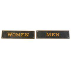 Vintage Metal Restroom Signs