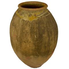 Antique French Terra Cotta Storage Jar with Yellow Glazed Rim from Biot 7