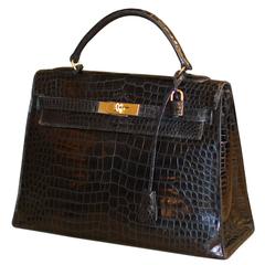 Vintage Hermes Kelly Crocodile Bag 5