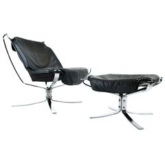 Sigurd Resell Falcon Chair with Ottoman